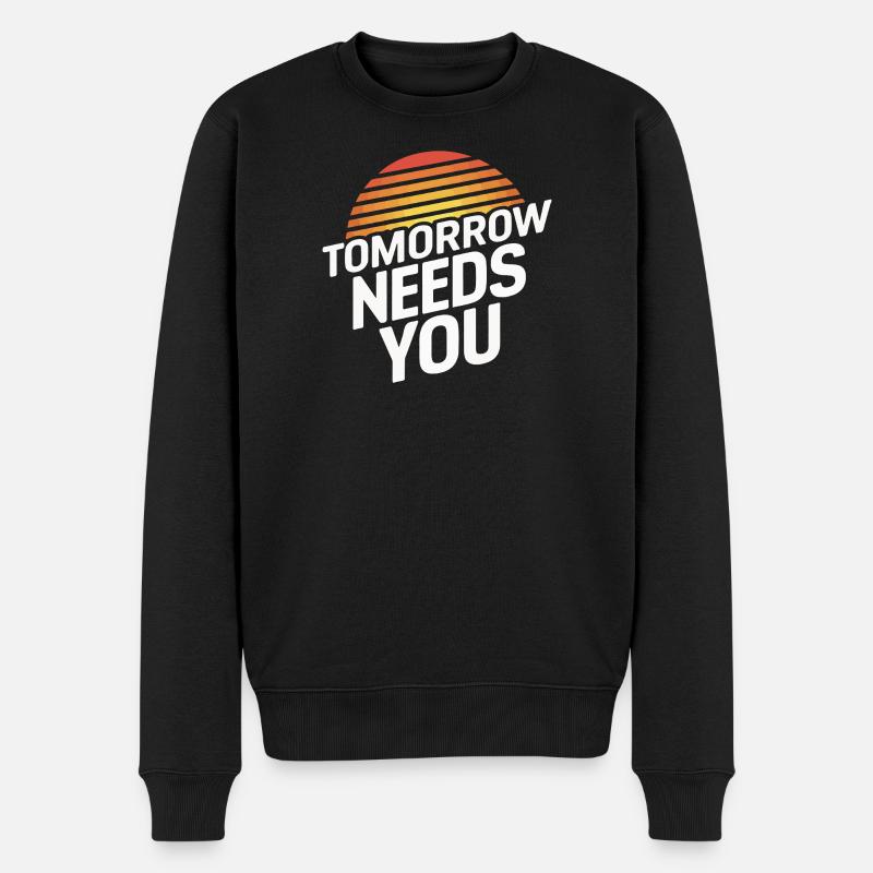 Die Zukunft braucht Sie - Männer Premium Bio Pullover - Schwarz