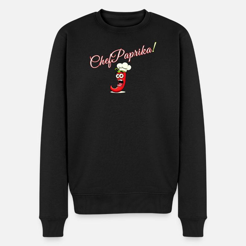 Chef Paprika - Männer Premium Bio Pullover - Schwarz