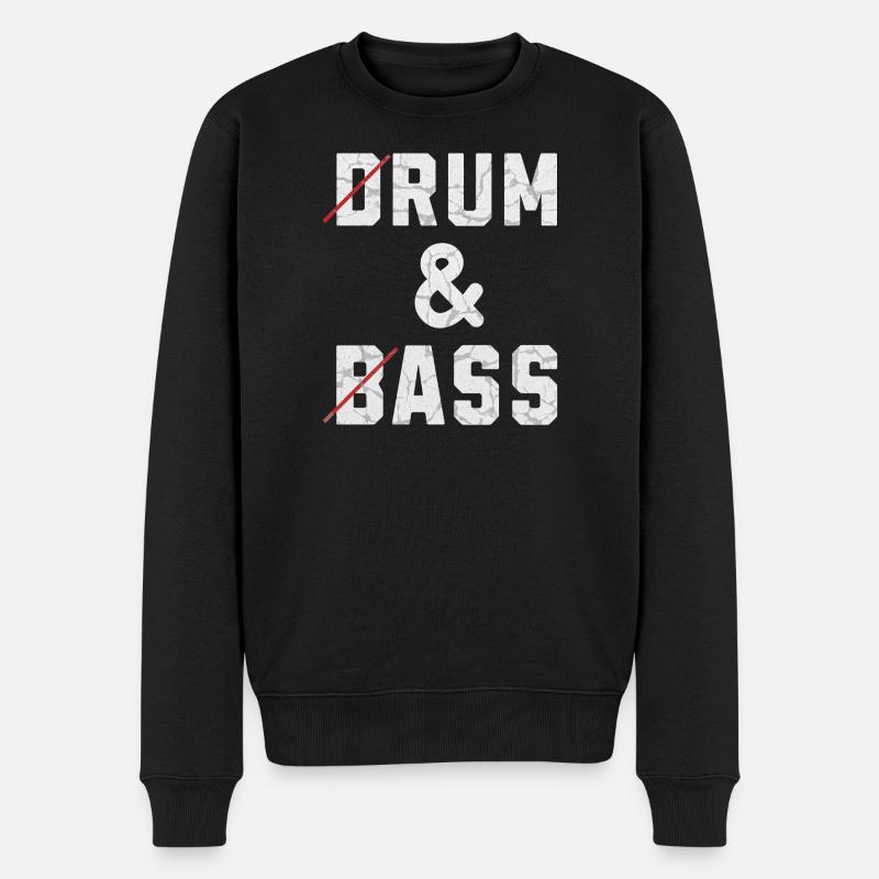 Drum and Bass - Rum und Arsch - Männer Premium Bio Pullover - Schwarz