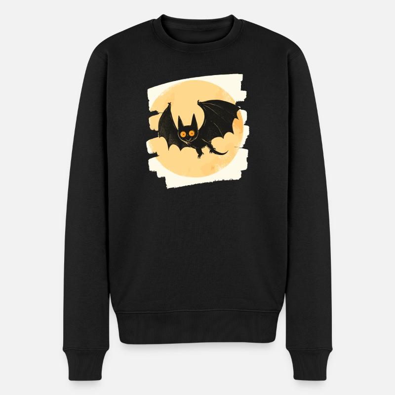 Chauve-souris rétro - Pull Premium bio Homme - noir