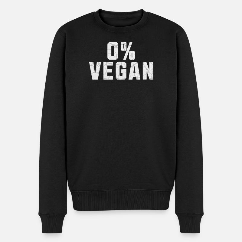 0% Veganer - Männer Premium Bio Pullover - Schwarz