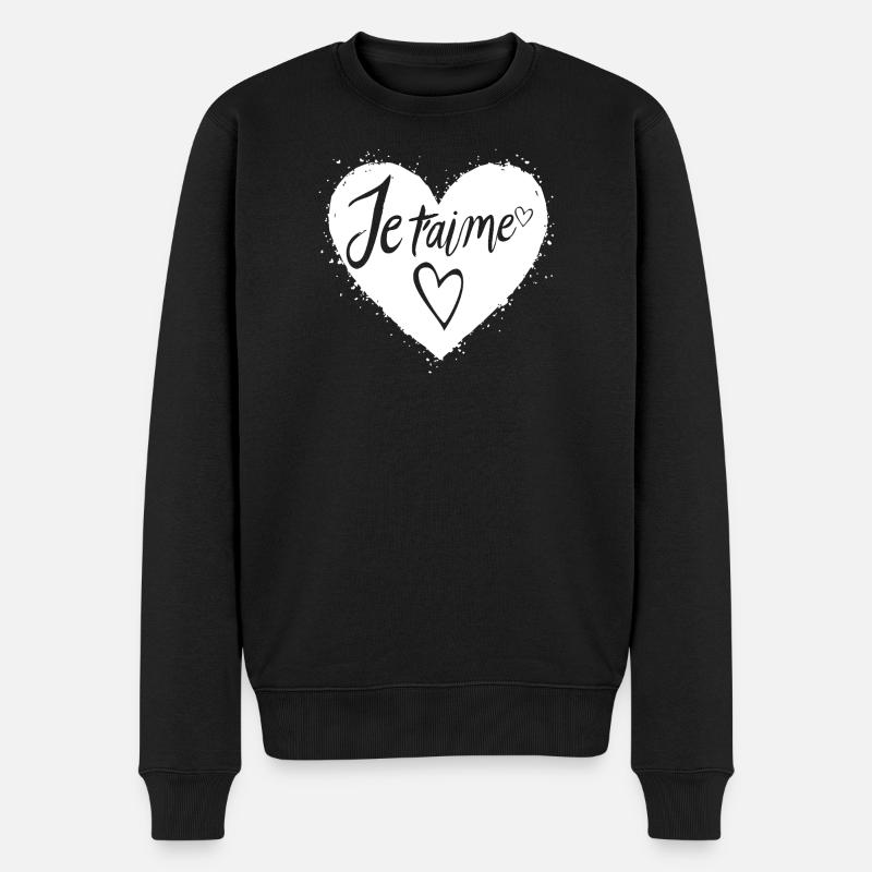 Je t'aime - Pull Premium bio Homme - noir
