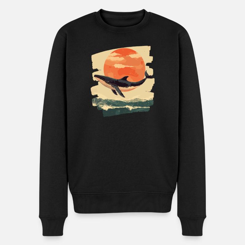 Baleine Rétro - Pull Premium bio Homme - noir