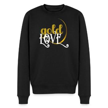 Elegant Gold and White Love Heart Design - Men's Premium Organic Jumper - black - Front - Nico (187cm)