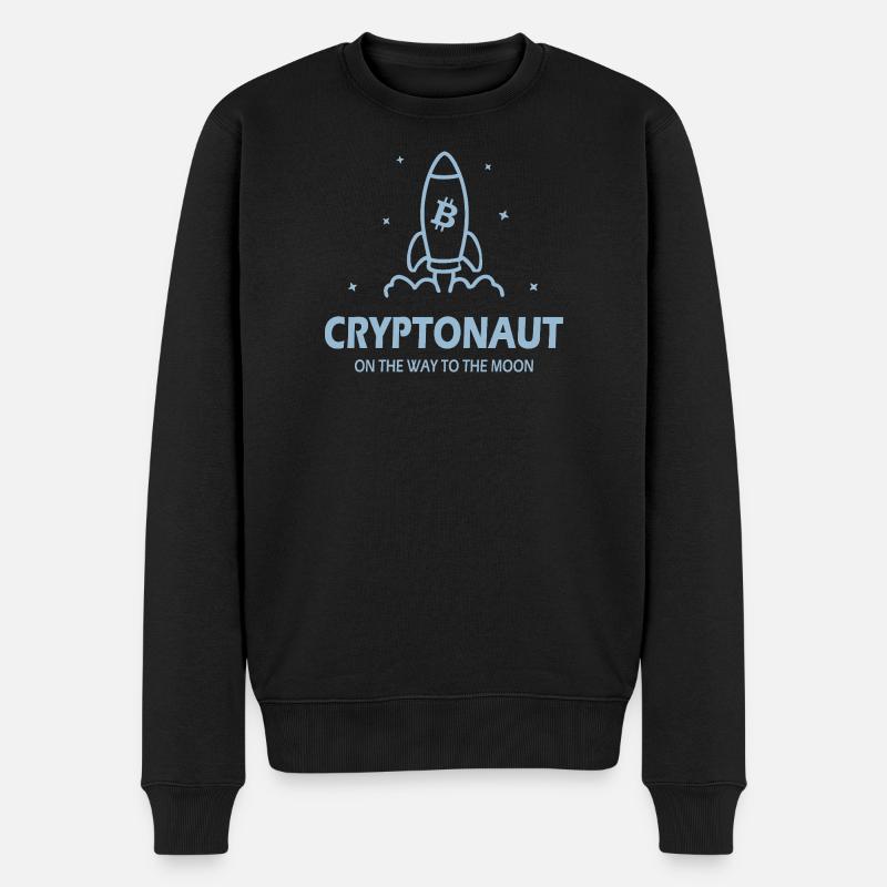 Cryptonaute Bitcoin - Pull Premium bio Homme - noir