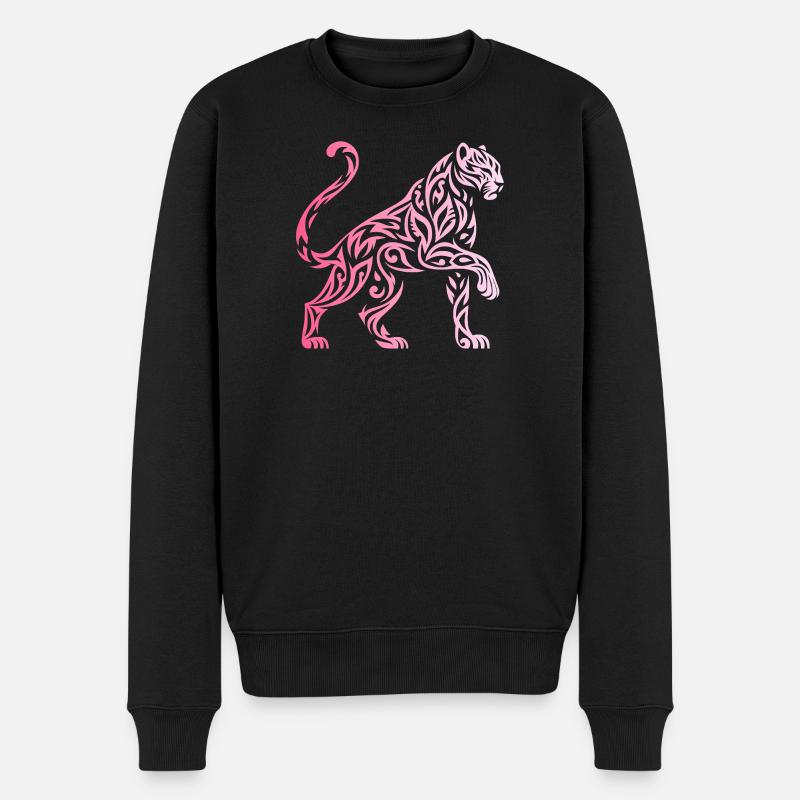 Gradient Tribal Panther - Männer Premium Bio Pullover - Schwarz