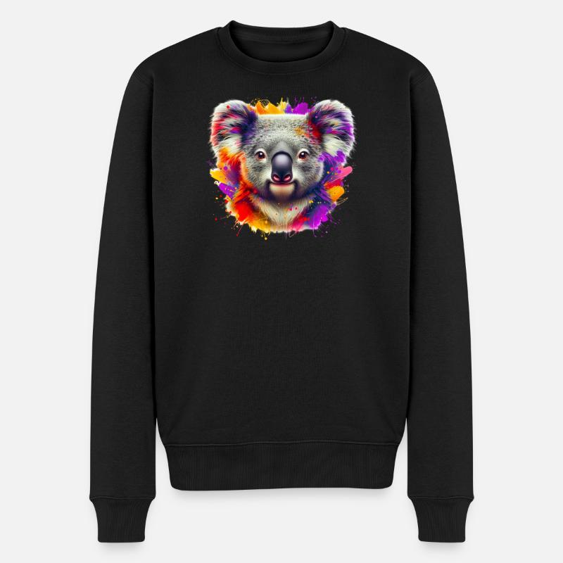 Koala - Männer Premium Bio Pullover - Schwarz