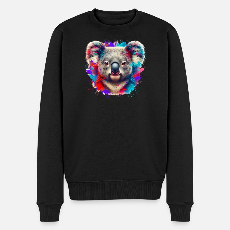 Koala - Männer Premium Bio Pullover - Schwarz