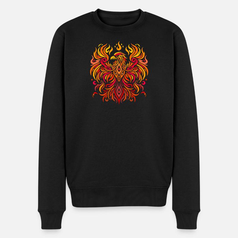 aigle tribal feu jaune rouge - Pull Premium bio Homme - noir