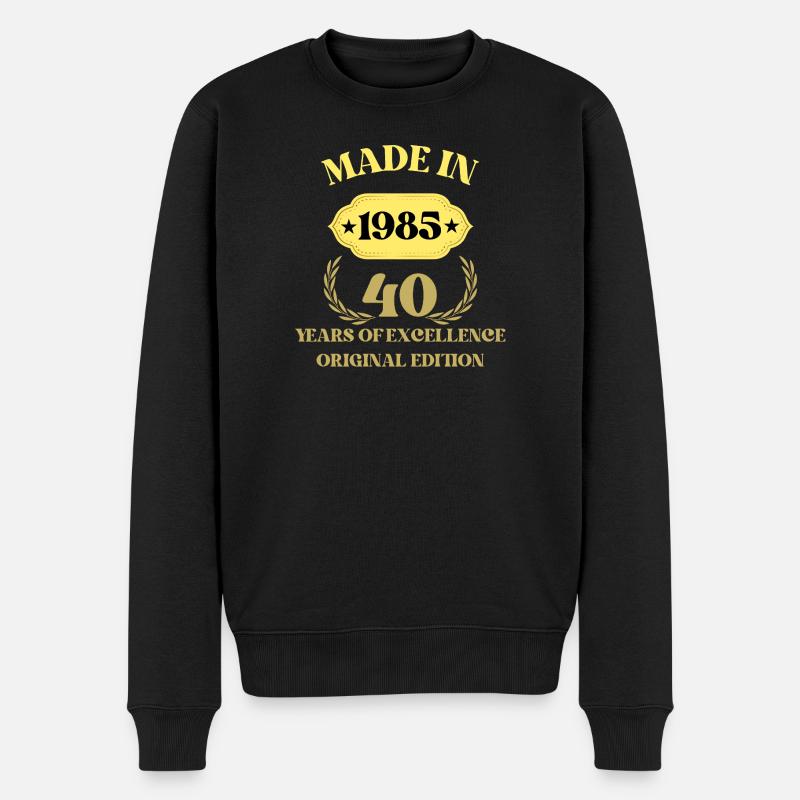 Fabriqué en 1985 40e anniversaire - Pull Premium bio Homme - noir