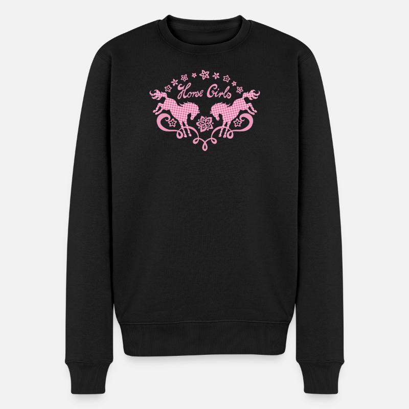 Horse Girl - Männer Premium Bio Pullover - Schwarz
