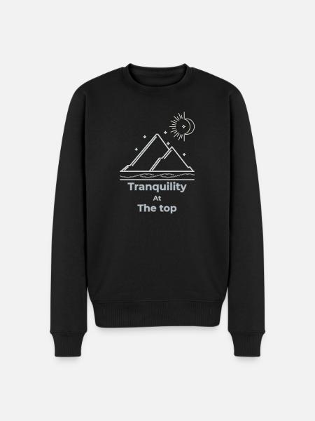 Tranquillité au sommet slow living - Pull Premium bio Homme - noir