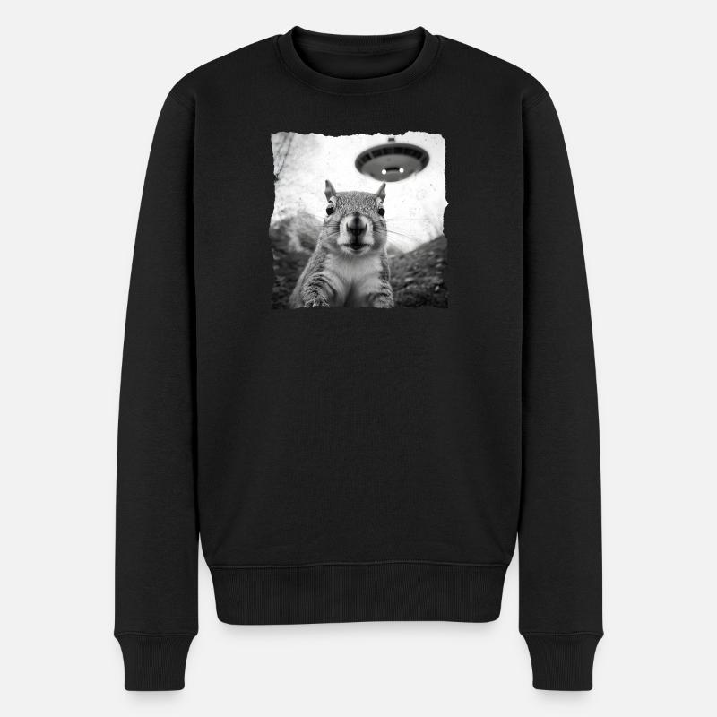 Alien Squirrel Encounter – Fun Sci-Fi - Men's Premium Organic Jumper - black