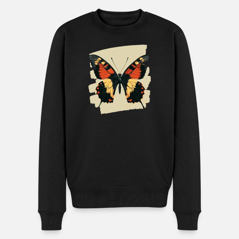 Schmetterling - Männer Premium Bio Pullover - Schwarz