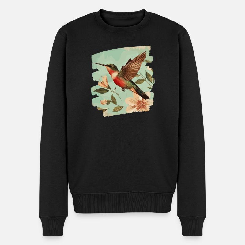 Kolibri - Männer Premium Bio Pullover - Schwarz
