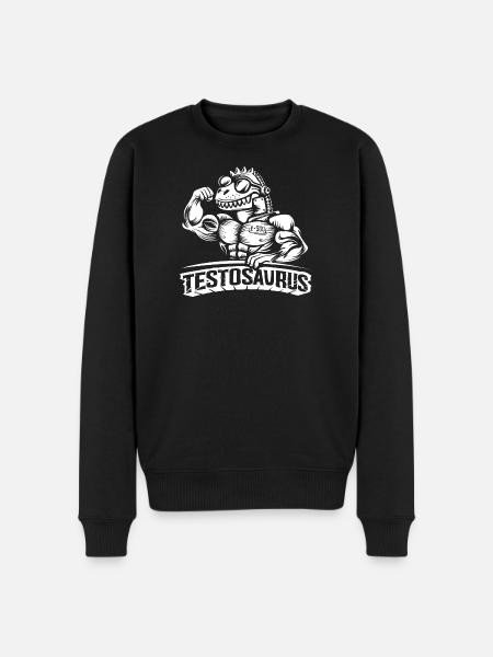 Testosaurus – The Muscular Cybersaurus - Men's Premium Organic Jumper - black