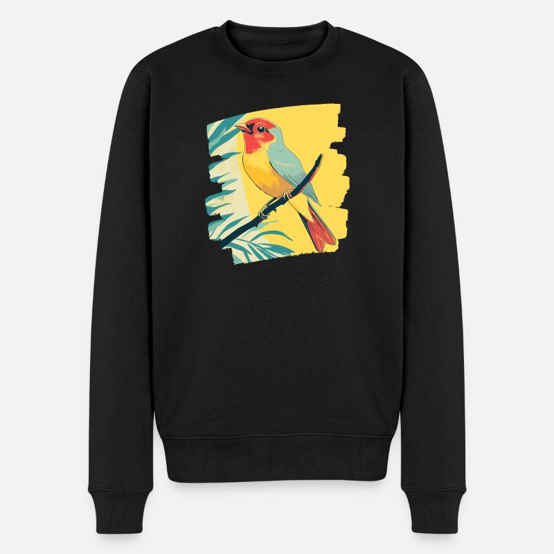 Kanarienvogel - Männer Premium Bio Pullover - Schwarz