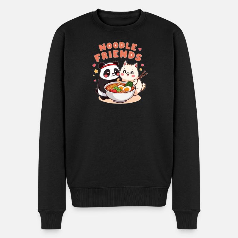 Noodle Friends Panda Chat Illustration - Pull Premium bio Homme - noir