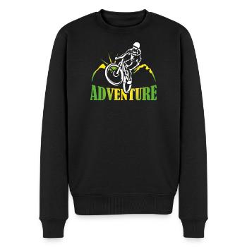 Bike Adventure Tours Mountainbike Shirt Geschenk - Männer Premium Bio Pullover - Schwarz - Vorne - Nico (187cm)