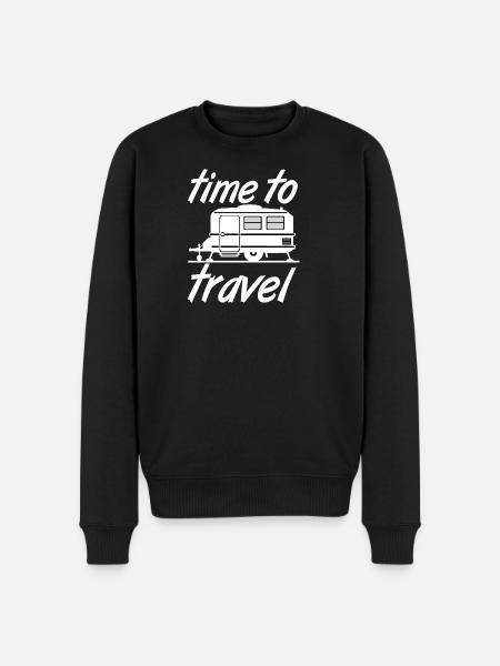 Caravan,Camping,Fun ShirtTime to travel (25) - Men's Premium Organic Jumper - black