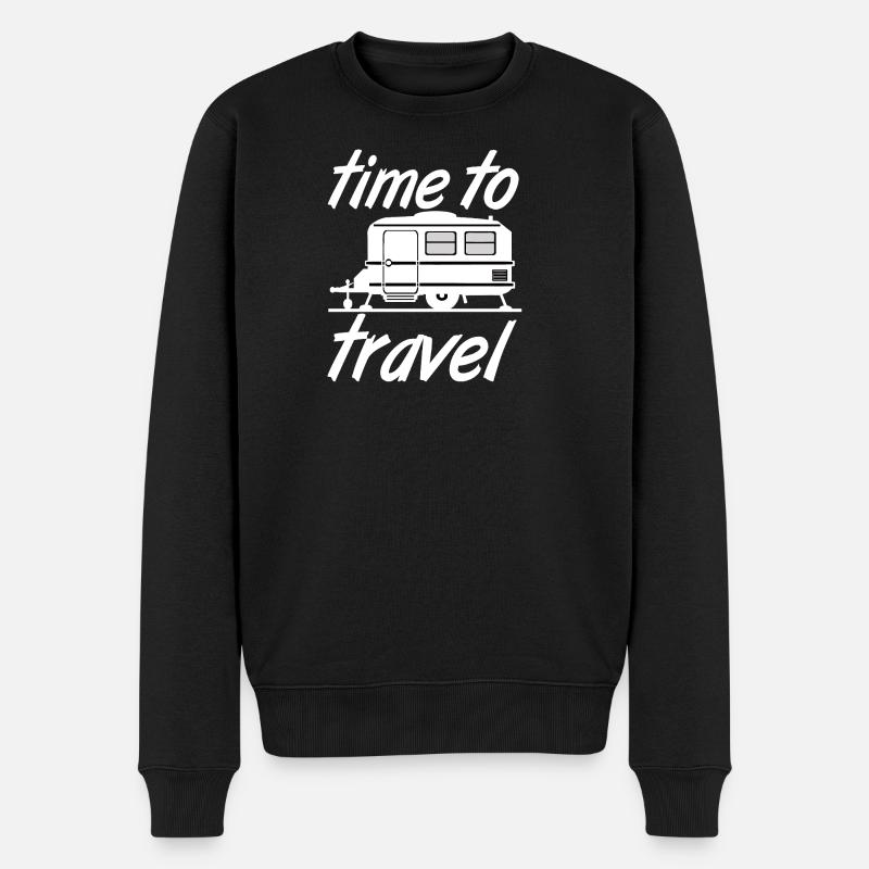 Caravane,Camping,Fun ShirtTemps de voyage (25) - Pull Premium bio Homme - noir