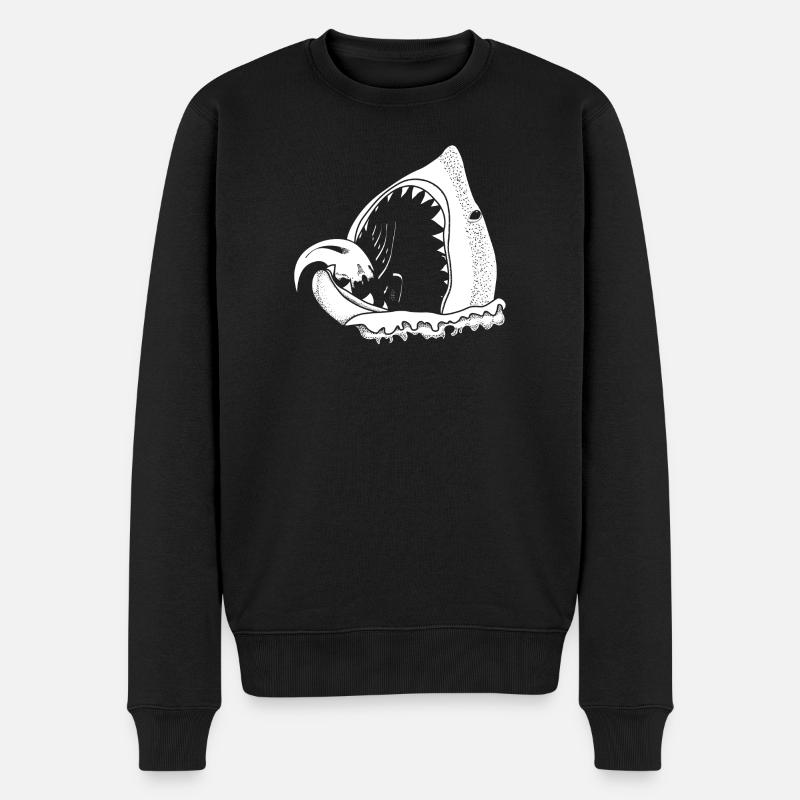 white shark - Männer Premium Bio Pullover - Schwarz