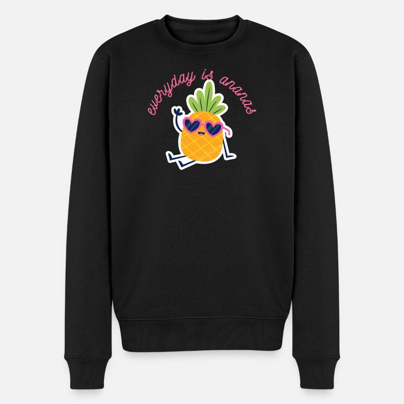 Ananas1 - Männer Premium Bio Pullover - Schwarz