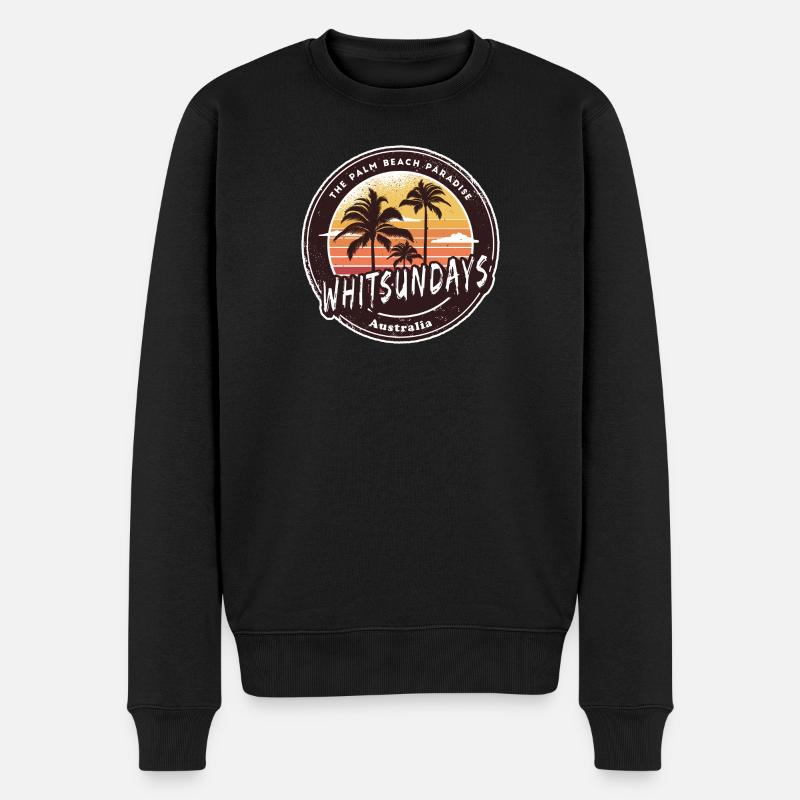 Whitsundays Australie Palmiers Design - Pull Premium bio Homme - noir