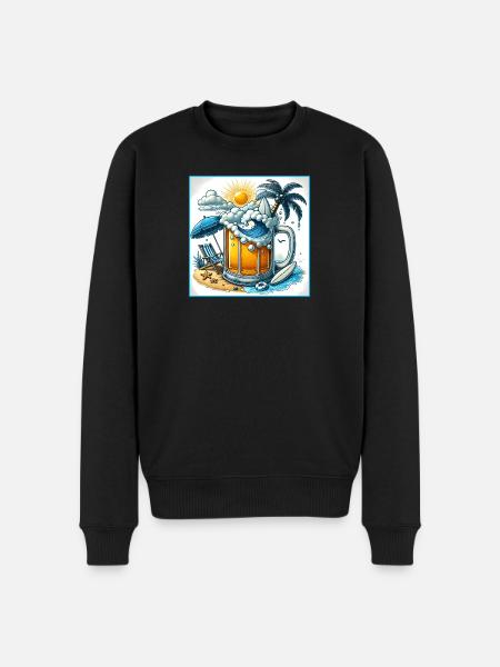 Beer & Beach – Les vacances parfaites - Pull Premium bio Homme - noir