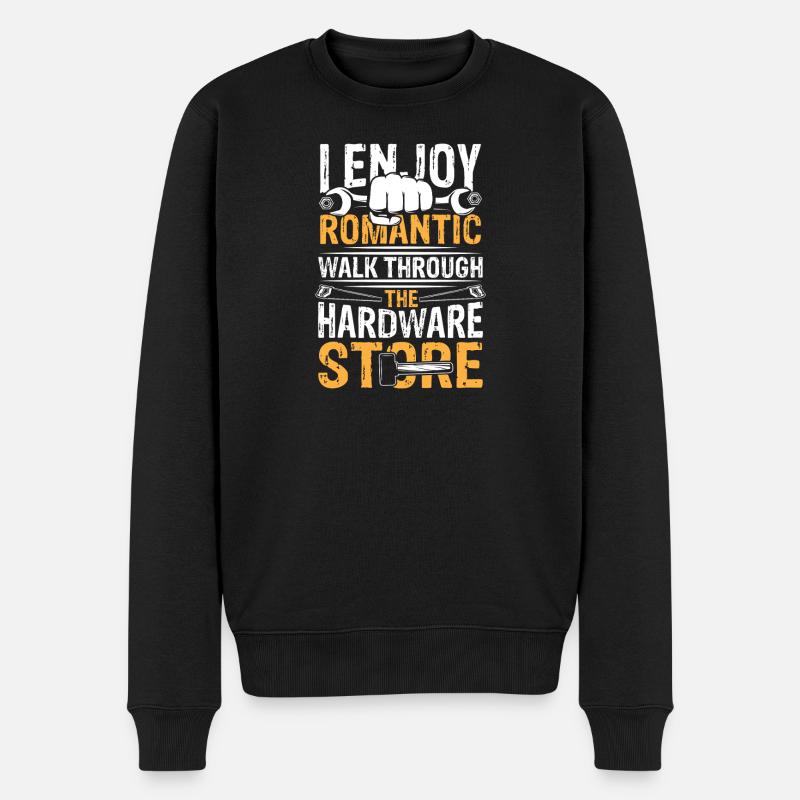 Romantic walk through hardware store - Männer Premium Bio Pullover - Schwarz