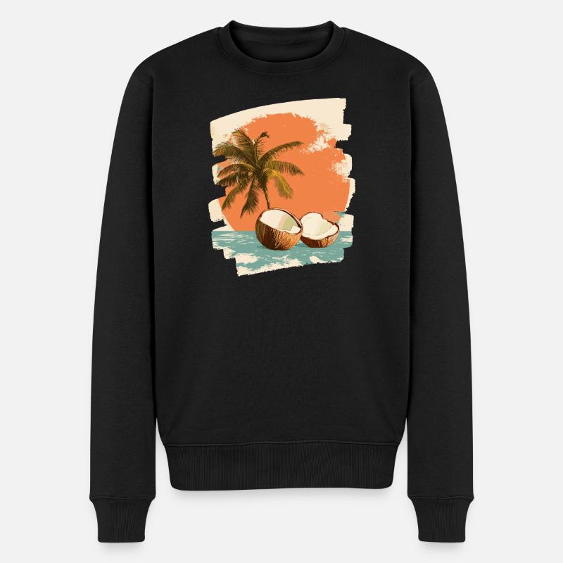 Kokosnuss Coconut - Männer Premium Bio Pullover - Schwarz