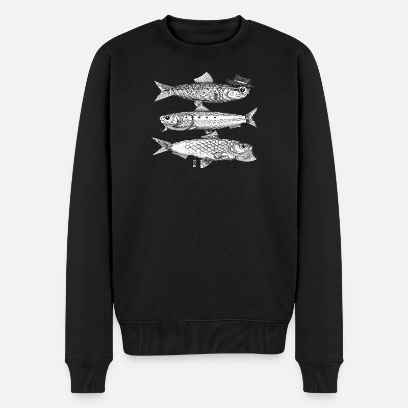 3 Poissons - blanc - Pull Premium bio Homme - noir