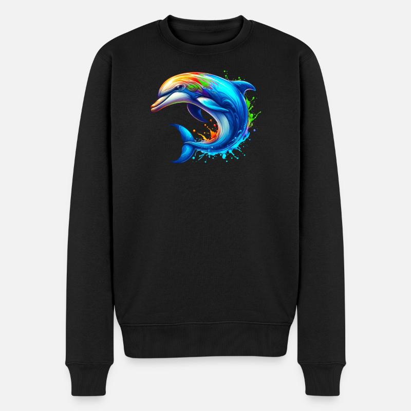 Delfin - Männer Premium Bio Pullover - Schwarz