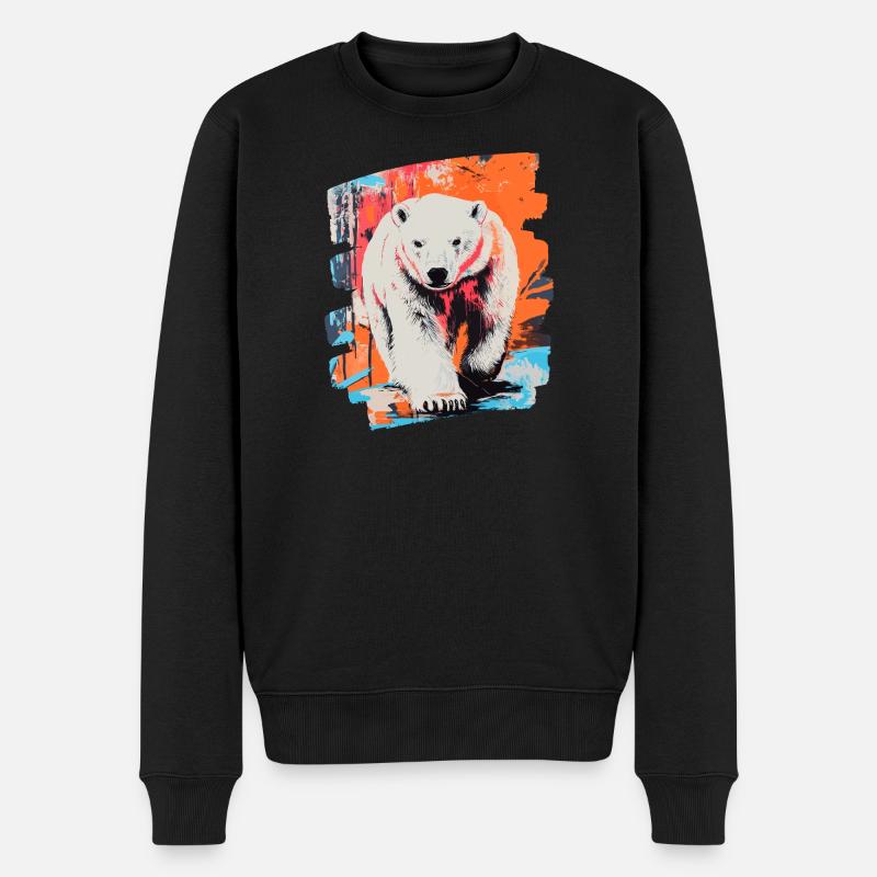 Eisbär Graffiti Sprayer - Männer Premium Bio Pullover - Schwarz