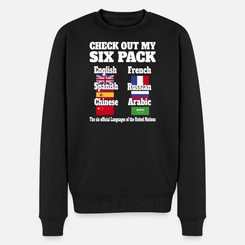Sprachen Sixpack - Männer Premium Bio Pullover - Schwarz
