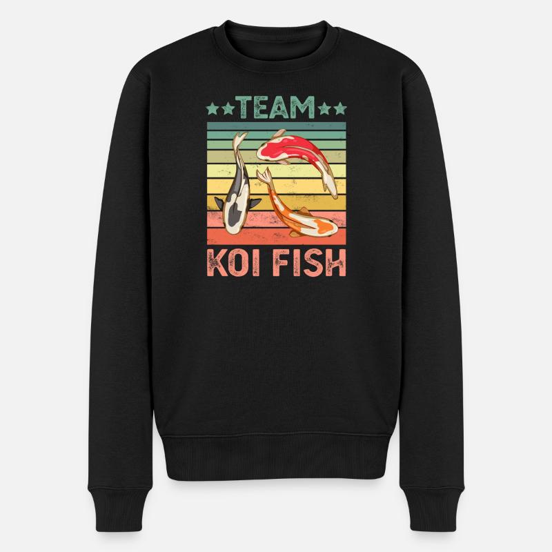 Koi Fische - Männer Premium Bio Pullover - Schwarz