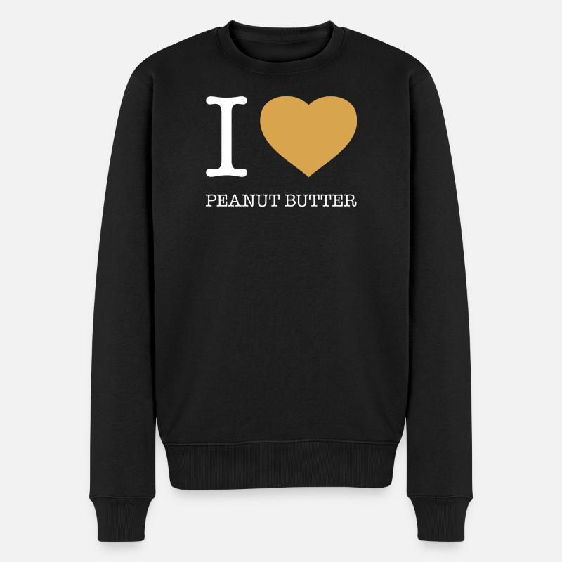 I LOVE PEANUT BUTTER - Männer Premium Bio Pullover - Schwarz