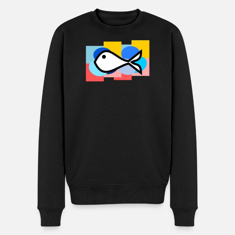 POISSON D'AVRIL. POISSON. SARDINE. ANNIVERSAIRE - Pull Premium bio Homme - noir
