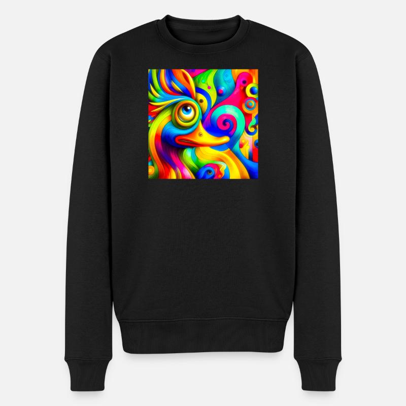 Gemälde von einer ente - Männer Premium Bio Pullover - Schwarz