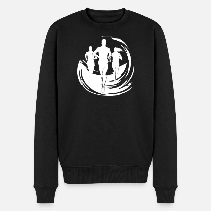 Dessin du coureur - Pull Premium bio Homme - noir