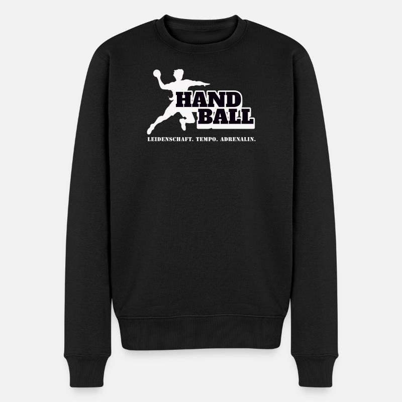 Handball Kraft und Tempo - Männer Premium Bio Pullover - Schwarz