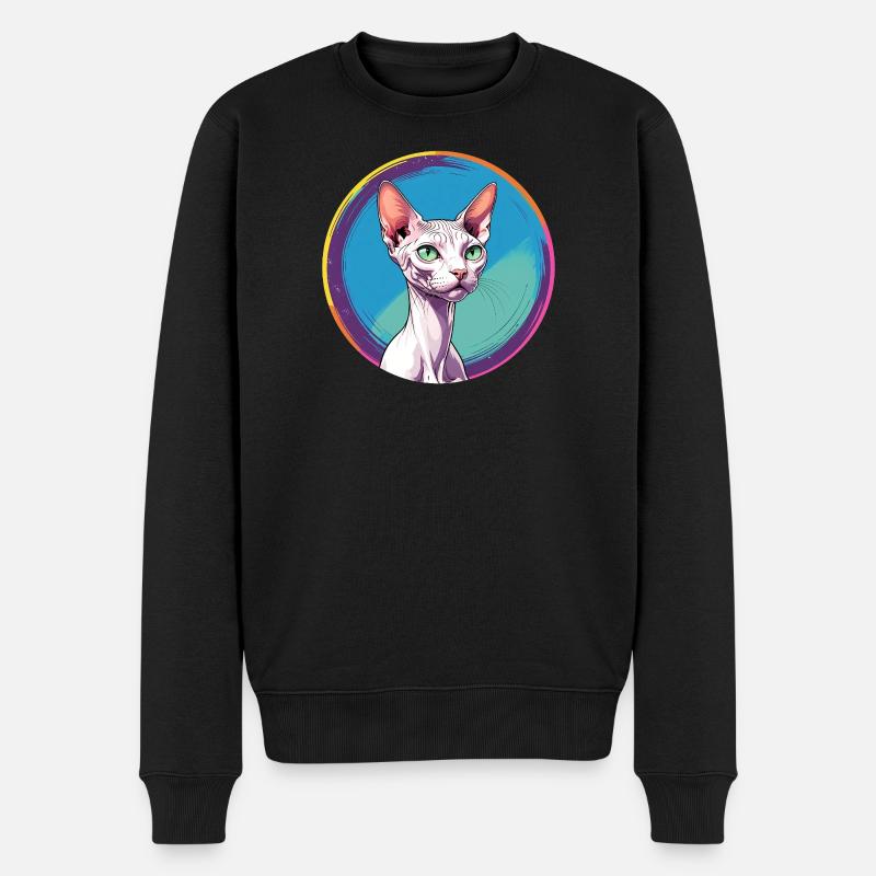 Sphynx Cat - Männer Premium Bio Pullover - Schwarz