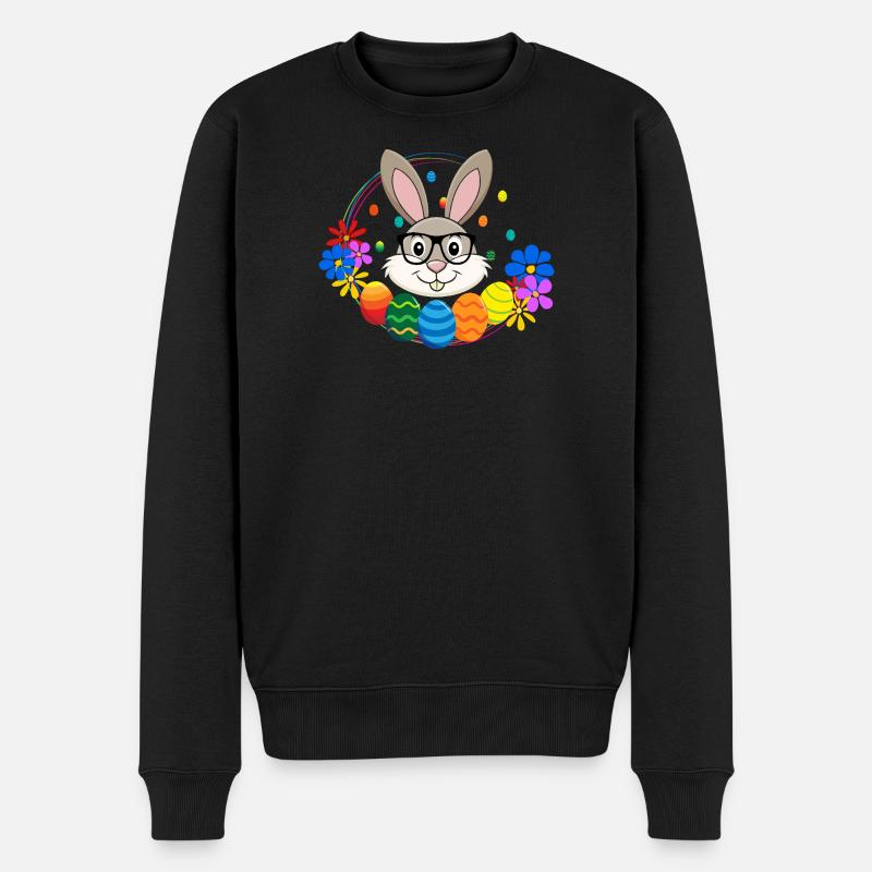 Ostern Osterhase Hase - Männer Premium Bio Pullover - Schwarz
