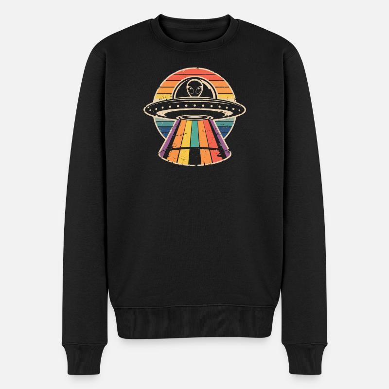 UFO-Liebhaber - Männer Premium Bio Pullover - Schwarz