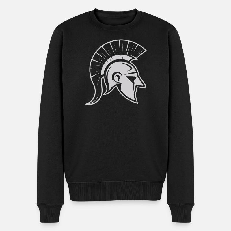 Spartanischer Krieger - Männer Premium Bio Pullover - Schwarz
