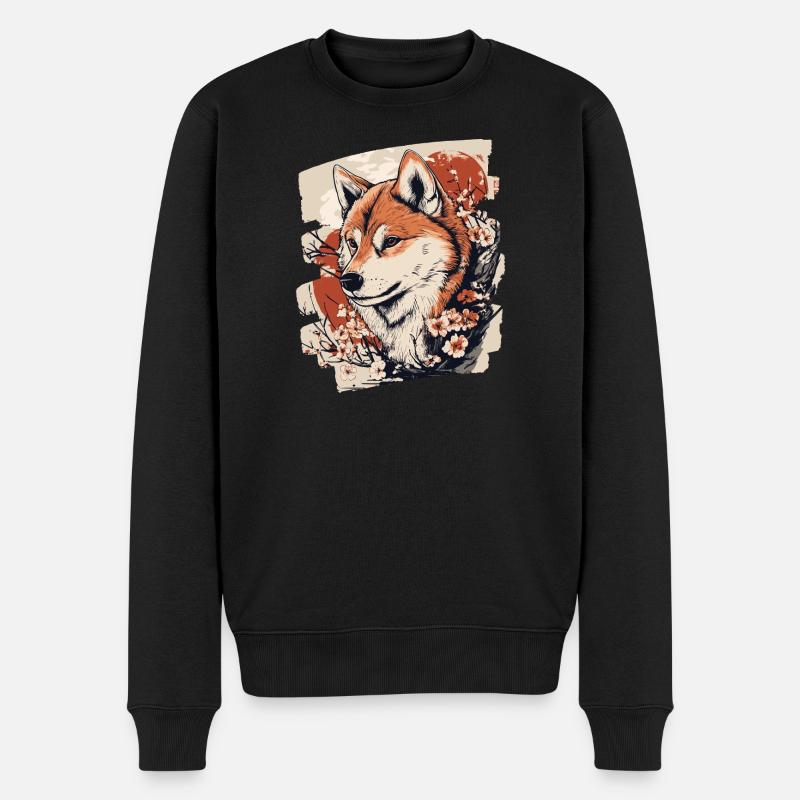 Shiba Inu - Männer Premium Bio Pullover - Schwarz