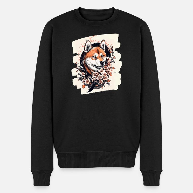 Shiba Inu - Männer Premium Bio Pullover - Schwarz