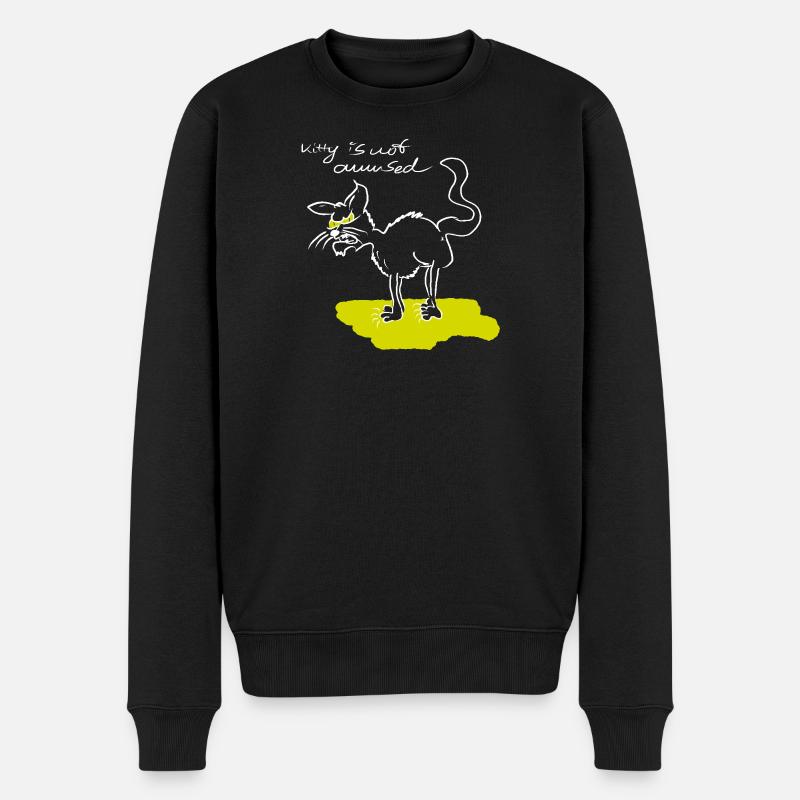 Kitty 2 - Männer Premium Bio Pullover - Schwarz