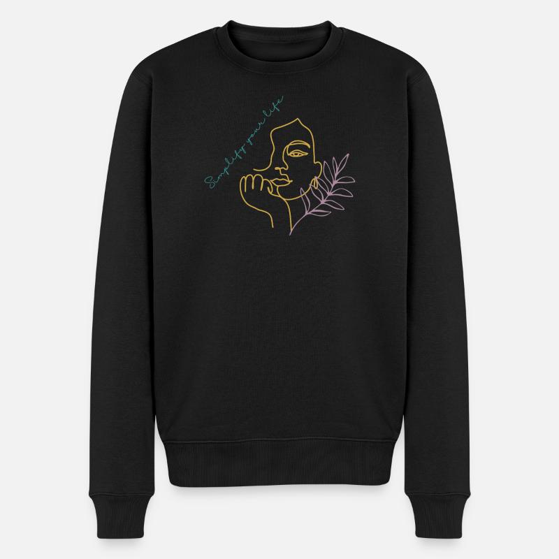 Simplify your Life - Männer Premium Bio Pullover - Schwarz