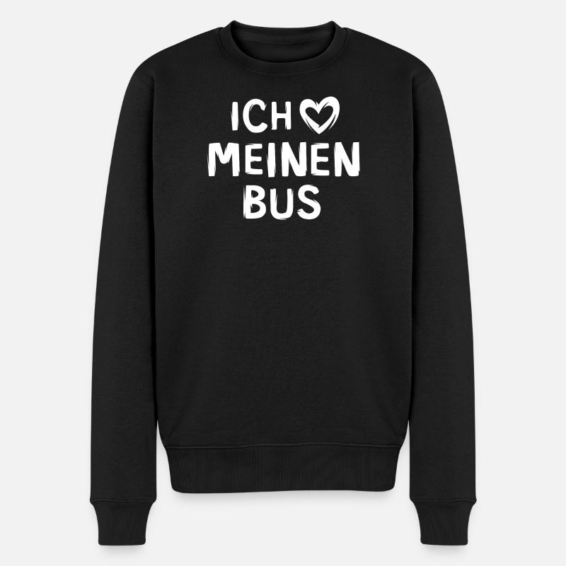 Ich liebe meinen Bus - Männer Premium Bio Pullover - Schwarz